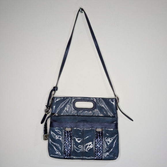 Brighton blue small patent leather shoulder bag - Picture 1 of 13